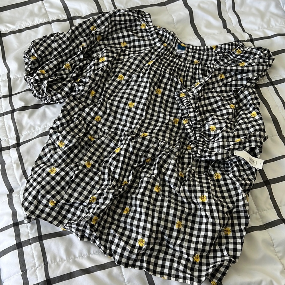Buffalo Check Floral Top